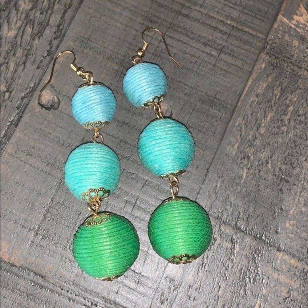 Turquoise to Green Ombre Drop Earrings - Unbranded